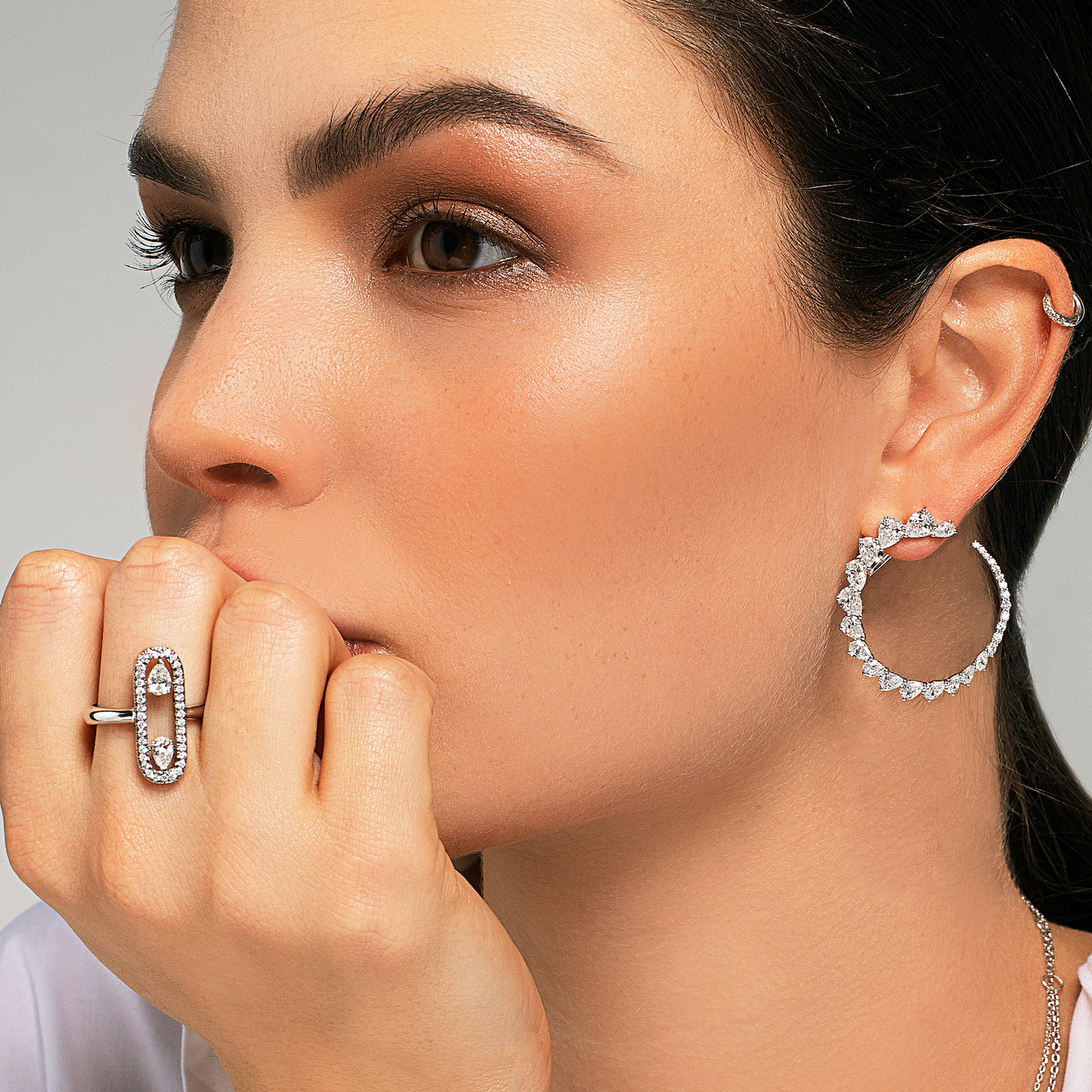 Diamond Graduated Hoop Earrings | Diamond Earring | Jewellery Stores Online