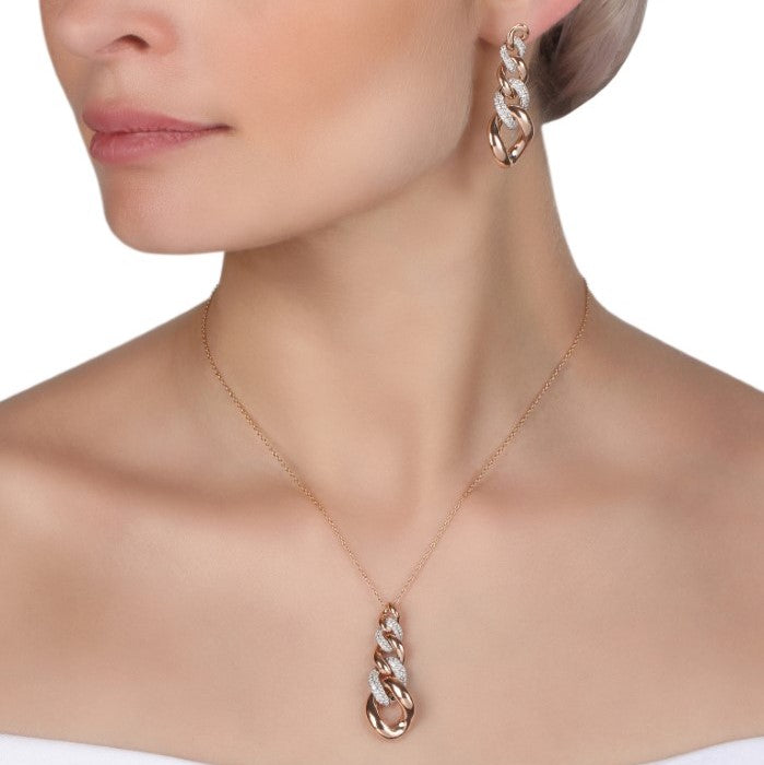 Cuban Link Drop Diamond Chain Earrings |  Buy Jewellery Online