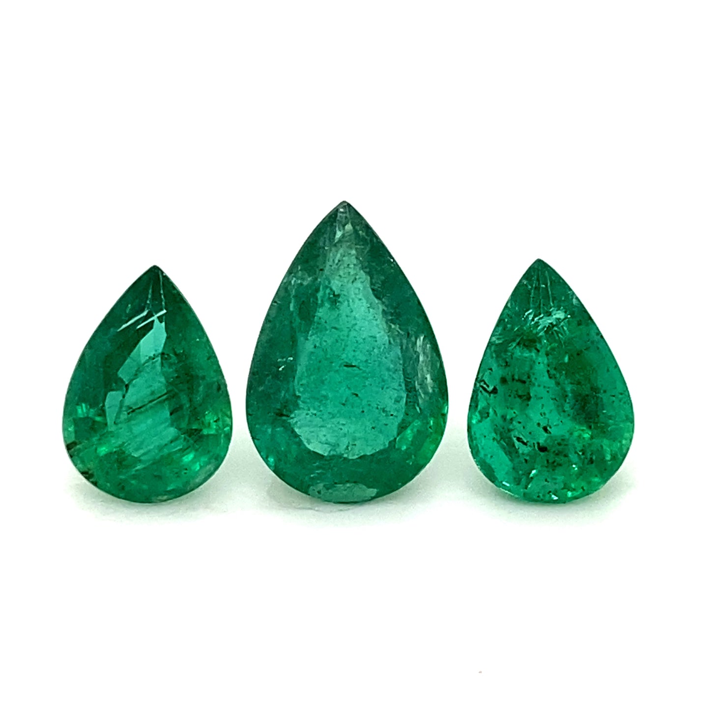 11.00x6.00x0.00mm Pear-shaped Emerald (3 pc 9.63 ct) – Real Gems Inc.