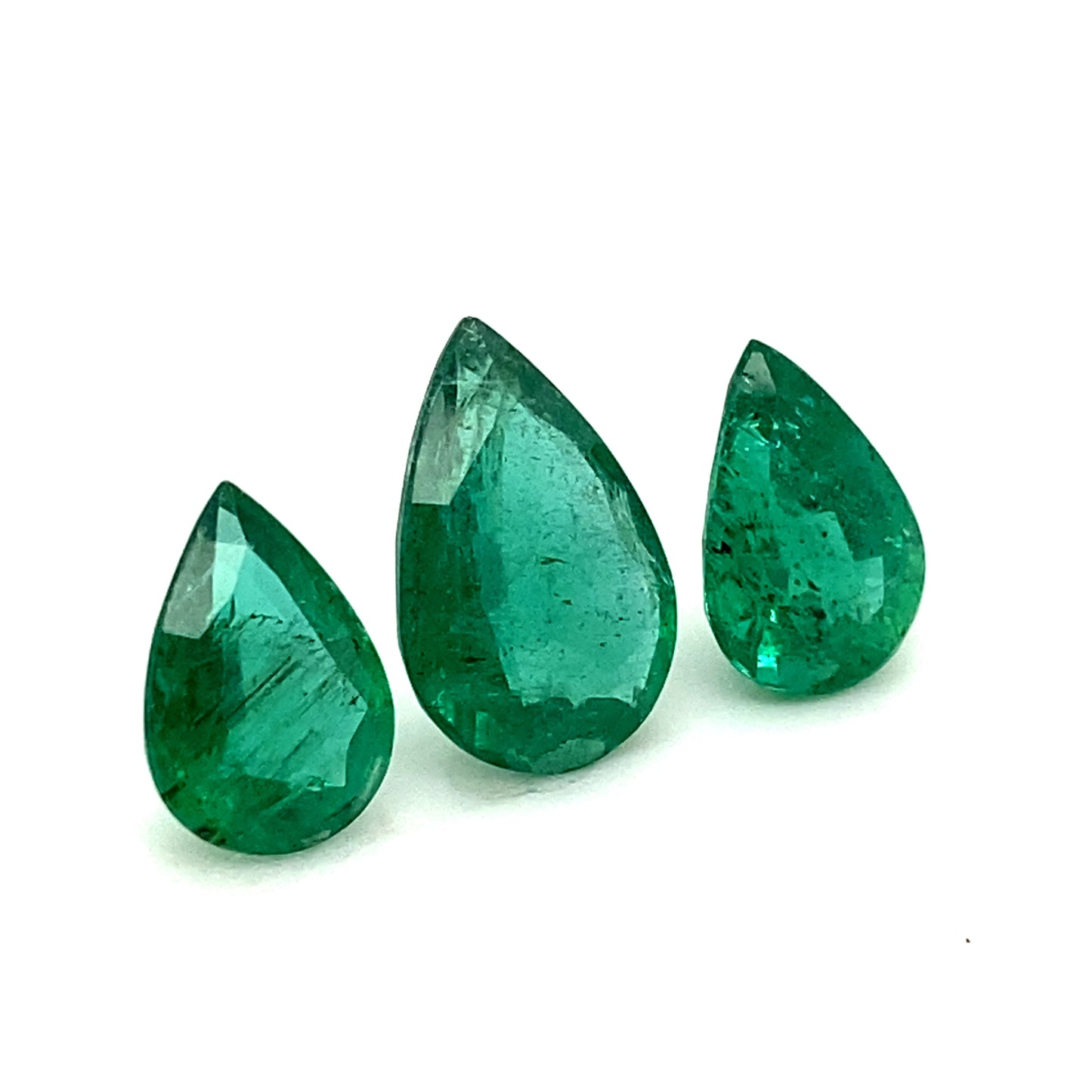 11.00x6.00x0.00mm Pear-shaped Emerald (3 pc 9.63 ct) – Real Gems Inc.