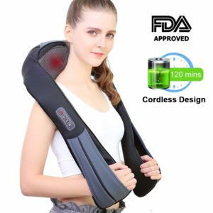 NURSAL Neck, Back, Foot and Shoulder Massager Deep Kneading Heat Therapy  with