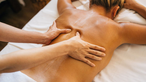 Back massage being given in Bramhall
