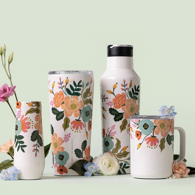 Corkcicle 16 oz Rifle Paper Co. Lively Floral Coffee Mug - Mint