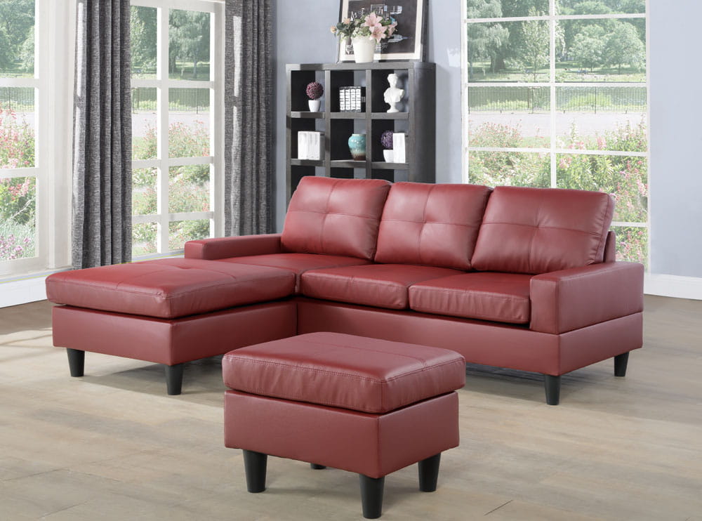 3 seater sofa red