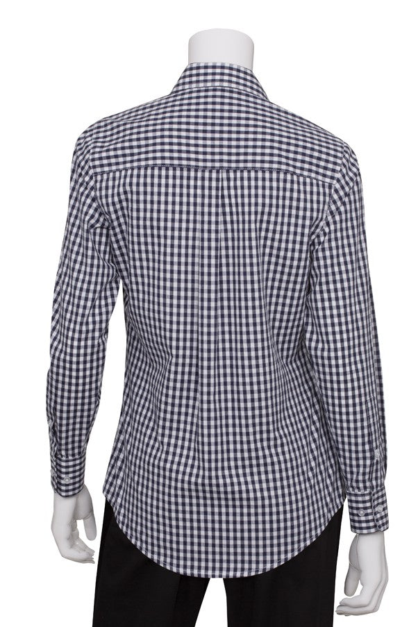 ladies navy gingham shirt