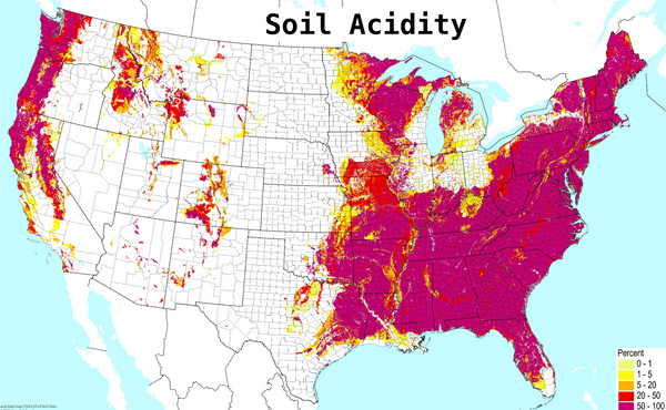 soil acidity in US