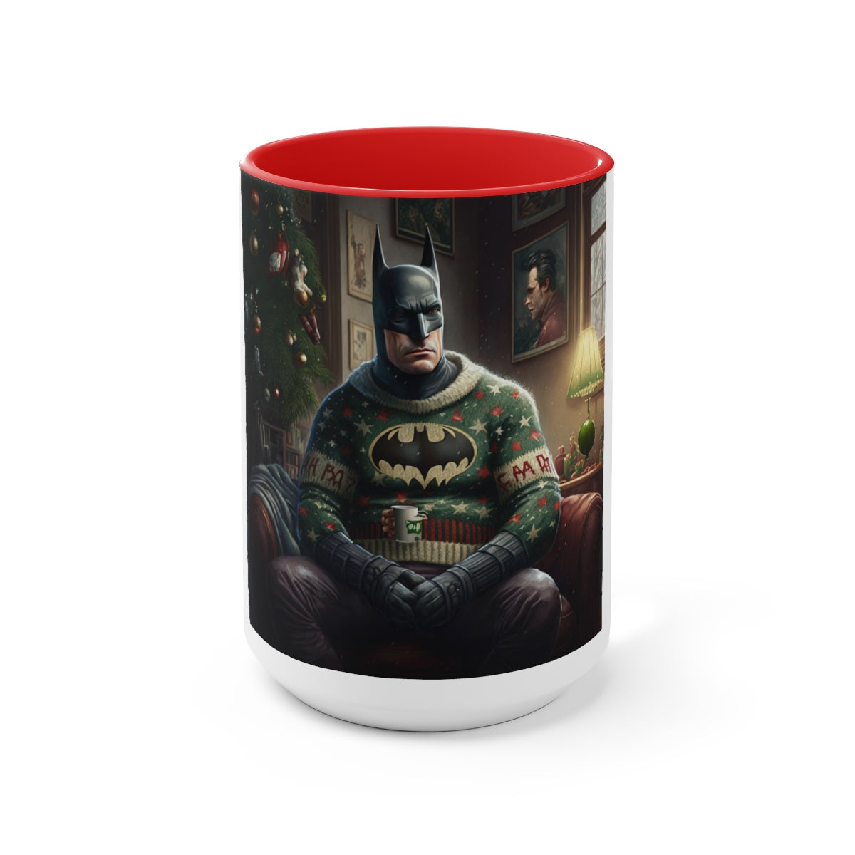 Batman's Ugly Christmas Sweater Adventure Two-Tone Coffee Mugs – Me By Me