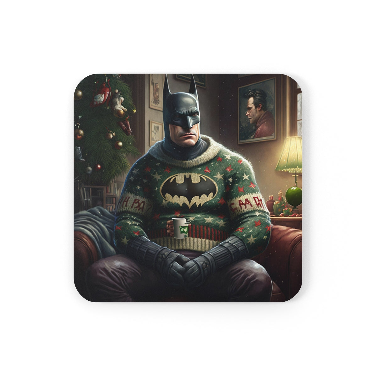 Batman's Ugly Christmas Sweater Adventure Corkwood Coaster Set – Me By Me