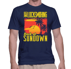 Gone Locksmithing Back  At Sundown - Mens - Tshirt - Small to 5XL