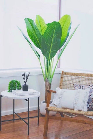 artificial plant in pot decorating living area