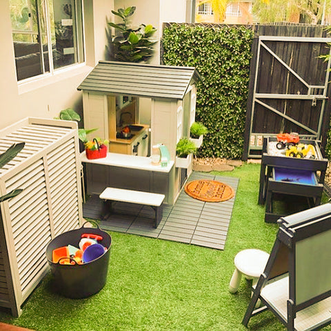 Artificial hedge and plants in outdoor play areas
