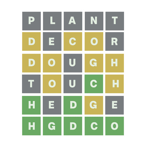 Wordle Plant Decor Hedge HGDCO
