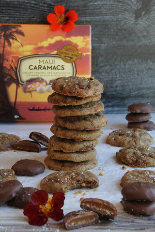 Hawaiian Host Caramel Stuffed Brown Butter Cookies with Maui Caramacs