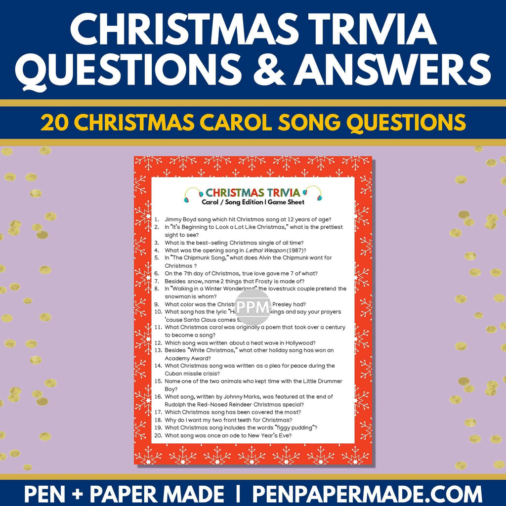 CLASSIC Christmas Trivia Printables Bundle [140 Unique Questions ...