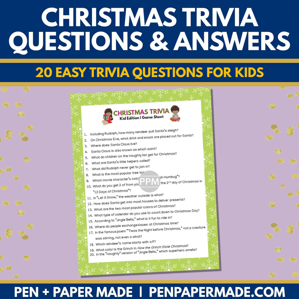 Classic Christmas Trivia Printables Bundle 140 Unique Questions Pen Paper Made Store