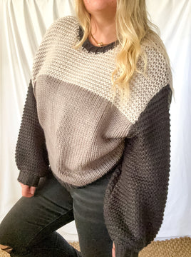 Midnight chunky knit sweater, black