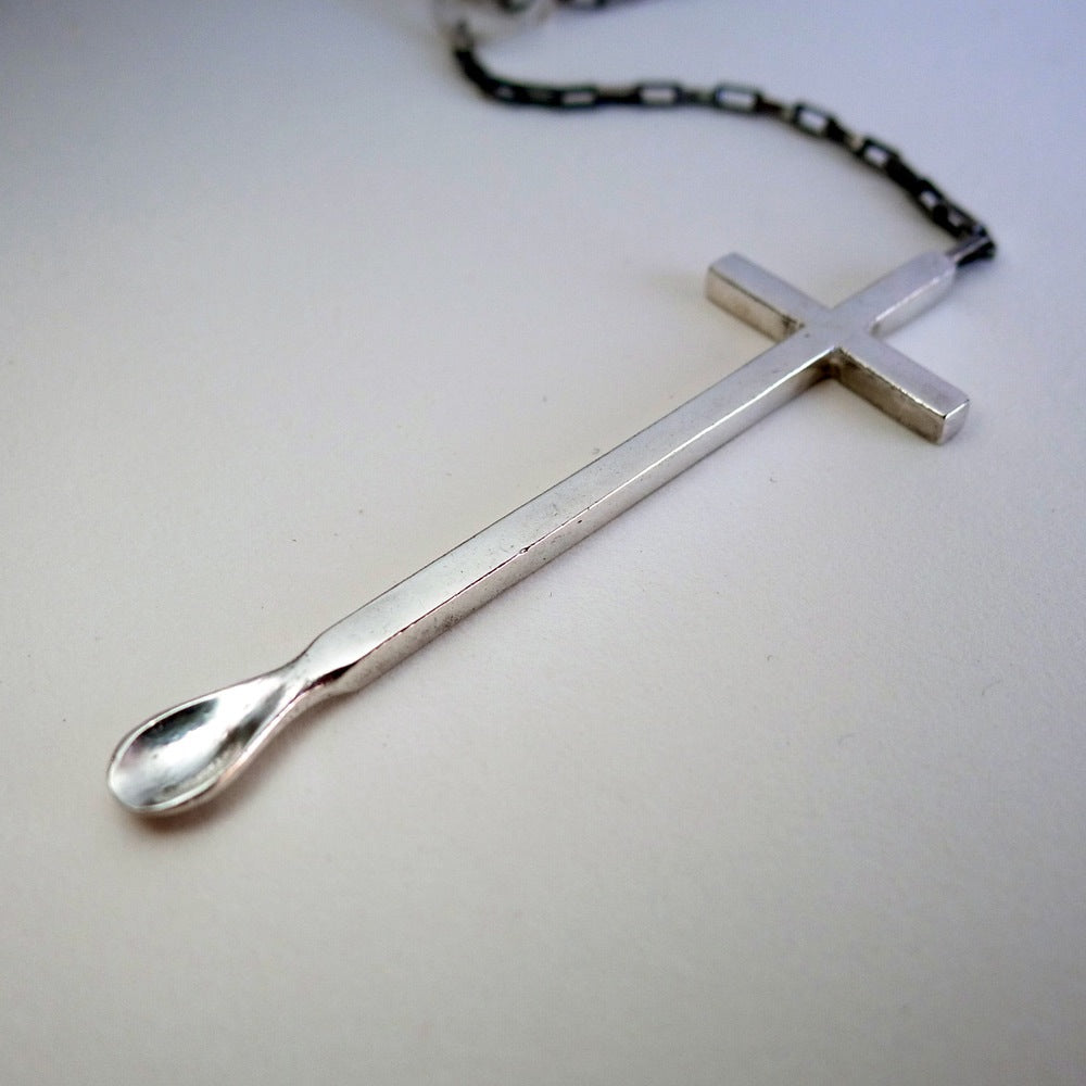 crucifix spoon necklace