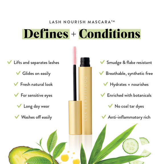 Lük Beautifood Lash Nourish Mascara defines and conditions. Natural Mascara.