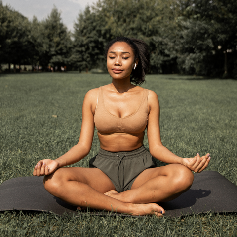 Girl meditating - yoga pose