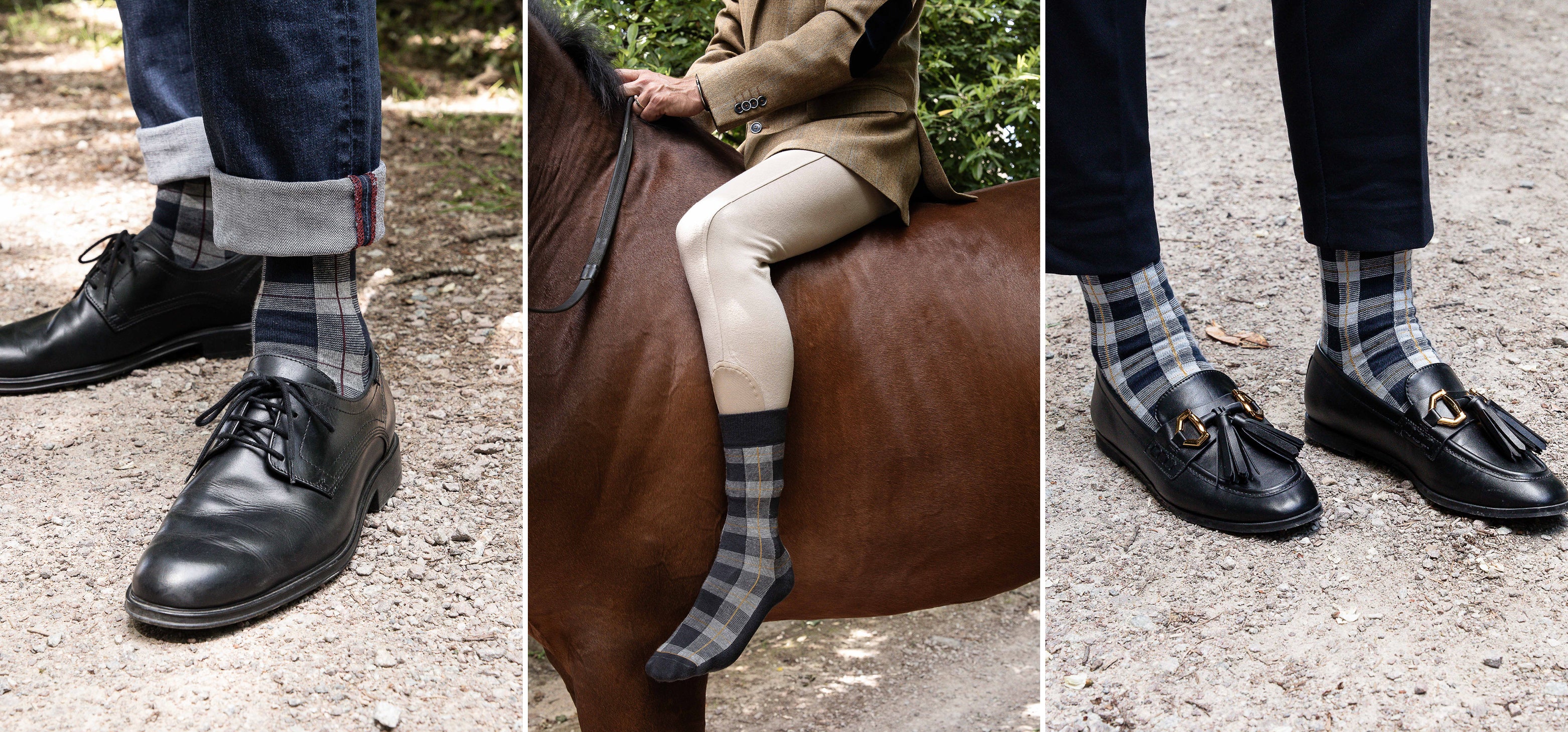 Maison Broussaud tartan pattern socks