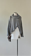 Load image into Gallery viewer, cuddle up turtleneck sweater paired with cream faux leather mini skirt
