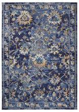 Load image into Gallery viewer, 8’ x 10’ Blue and Gold Jacobean Area Rug