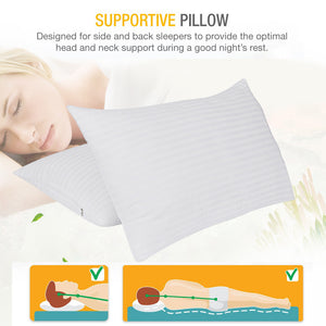 Cotton Satin Comfort Pillow Quality Bed Pillow  2 Pieces
