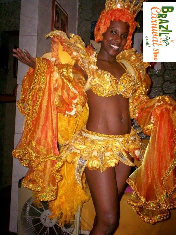 Fogo e Sol Rio Carnival Costume Pre-Owned freeshipping - BrazilCarnivalShop