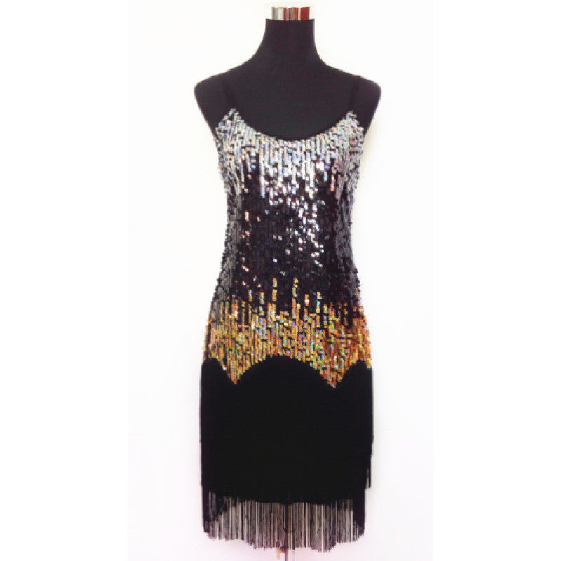 Ombre Style Sequines Show Fringes Dress freeshipping - BrazilCarnivalShop