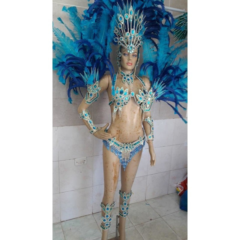 Blue Paradise Samba Complete 10 Piece Costume freeshipping -  BrazilCarnivalShop