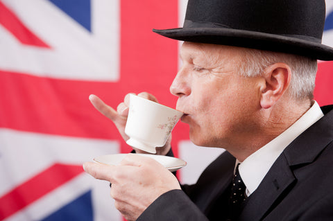 Drinking tea from united kingdom