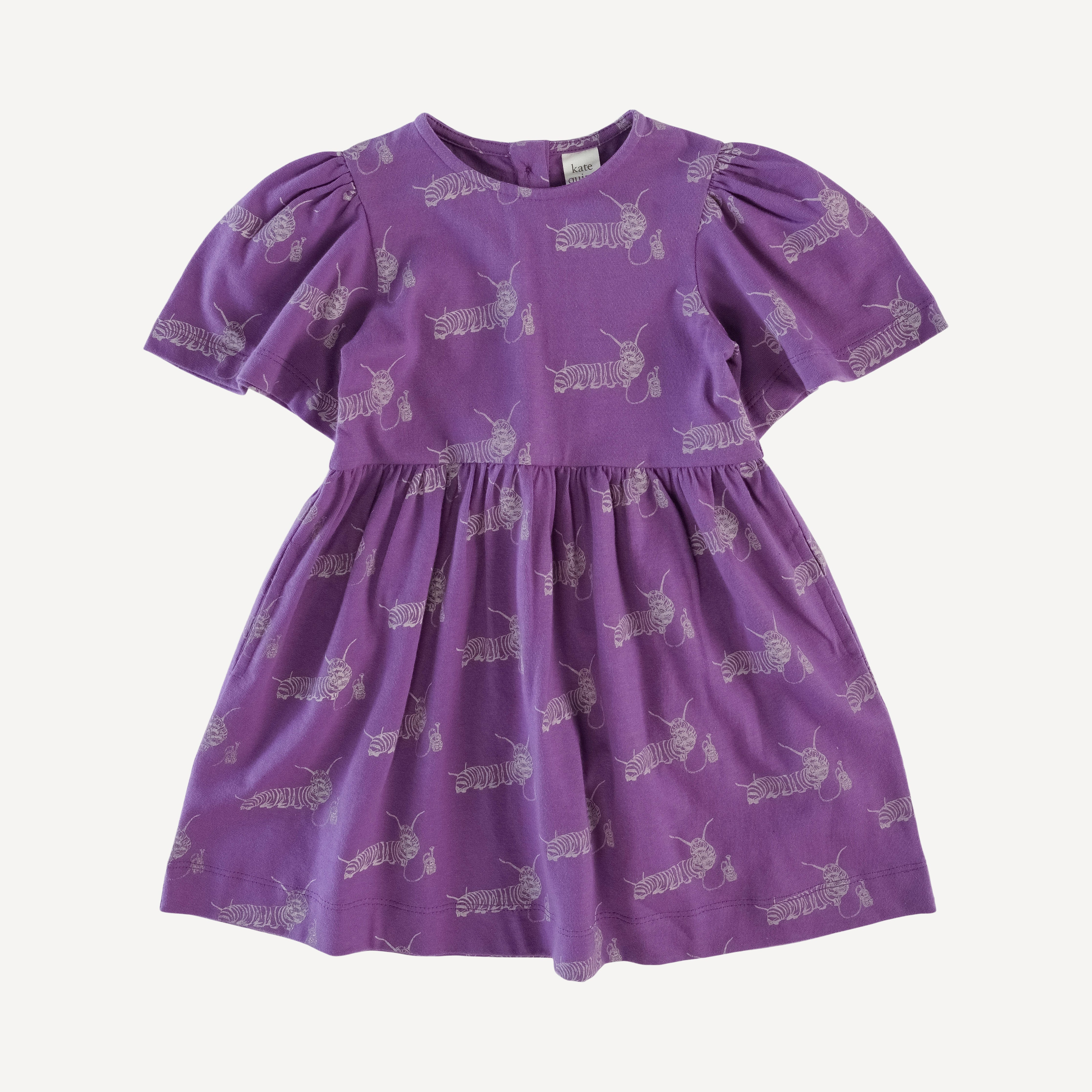 bell sleeve dress | plum caterpillar | organic cotton jersey