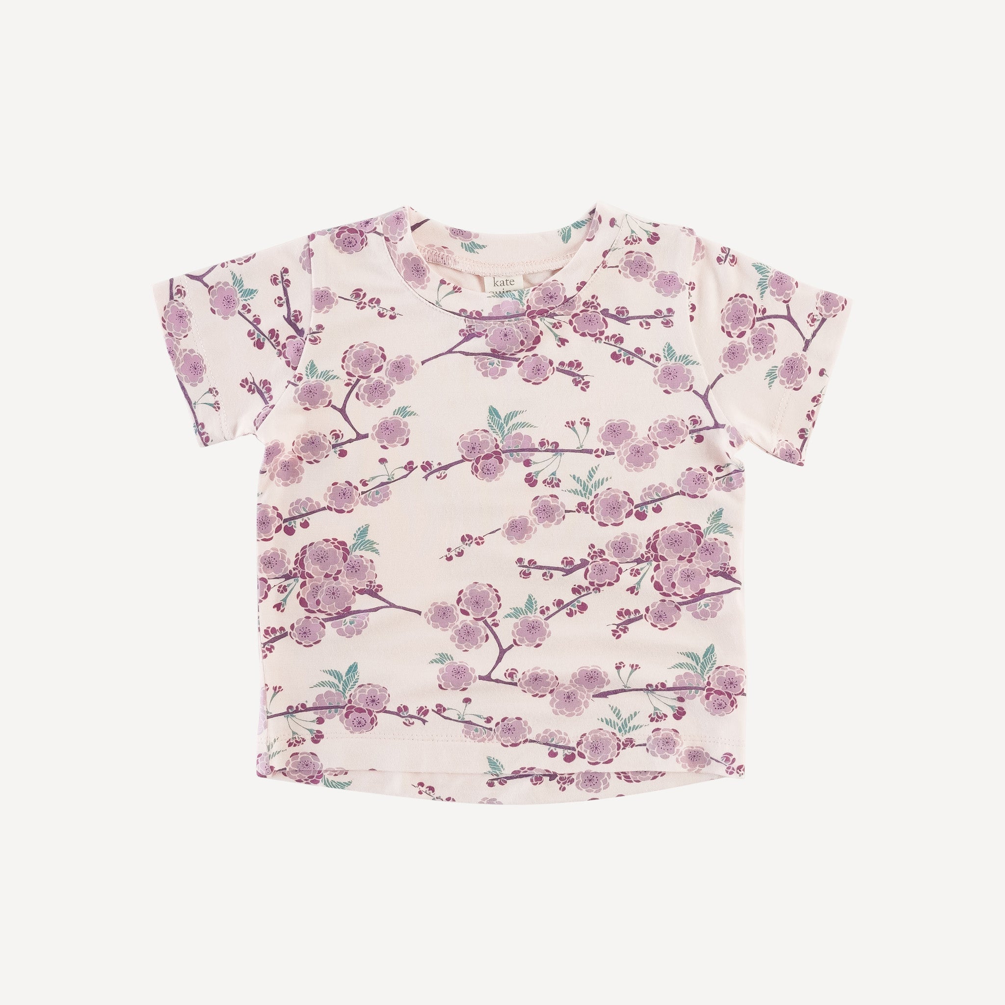 short sleeve essential boxy tee | cherry blossoms | bamboo – kate quinn