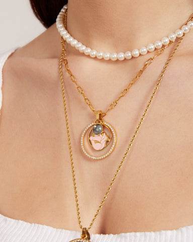 june rose love necklace