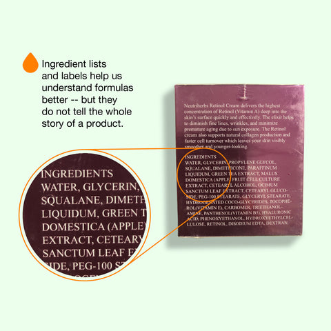 About skincare ingredient labels