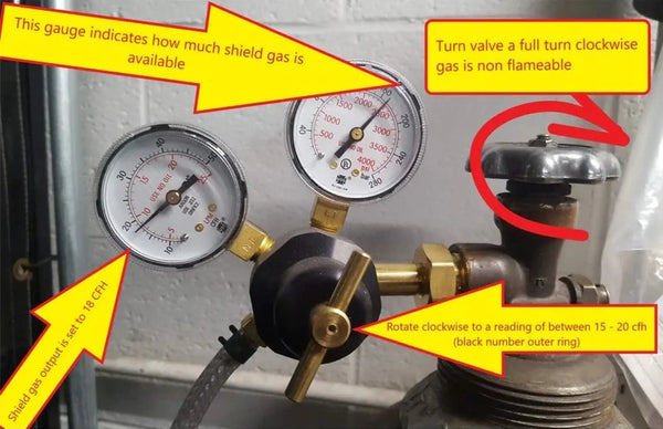 Turnning on and Setting Shield Gas in Welding