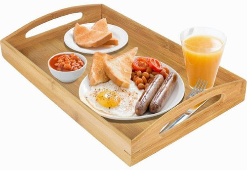 Home-It Bed Table Tray with Folding Legs - Breakfast Tray Bamboo Bed Tray  for Sofa, Bed, Eating, Snacking and Working