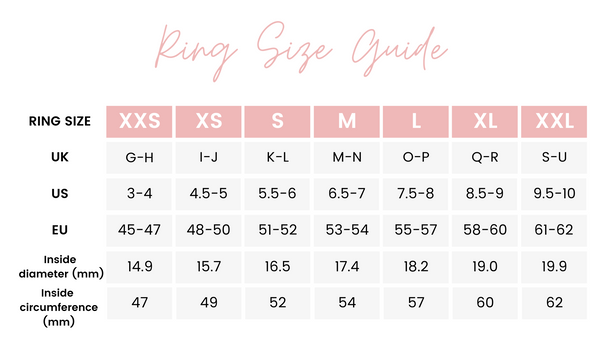 Vianne Jewellery Ring Size Guide - Jeweller UK, Gemstone Rings