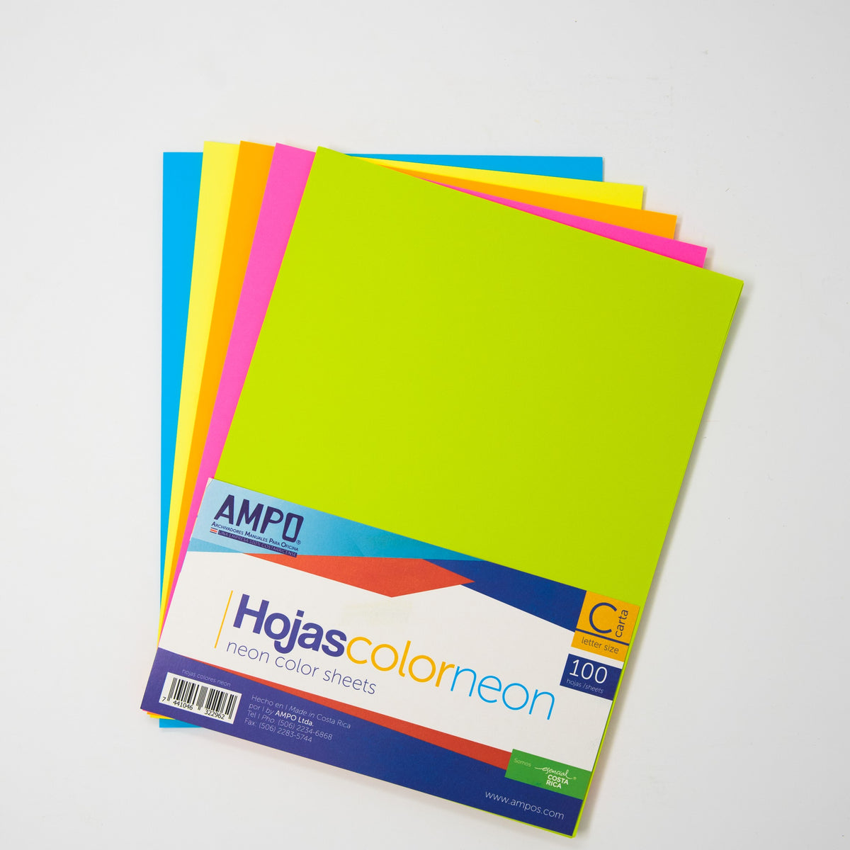 Papel Bond Neon De Colores 8 12 X 11 Ampo— Cia Atlas 6972