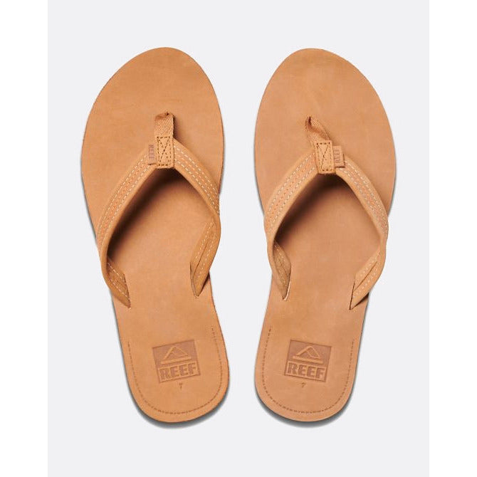 reef brown leather flip flops womens