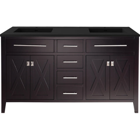 Wimbledon - 60 - Cabinet with Matte Black VIVA Stone Solid Surface Countertop