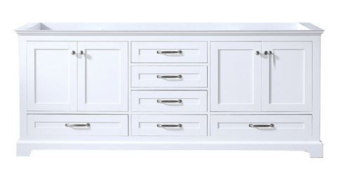 Lexora Dukes 80" White Vanity Cabinet Only