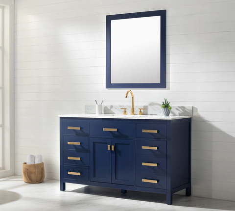 Valentino 54" Single Sink Bathroom Vanity - Blue