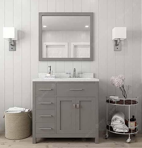 Virtu USA Caroline Parkway 36" Single Sink Dazzle White Quartz Top Vanity