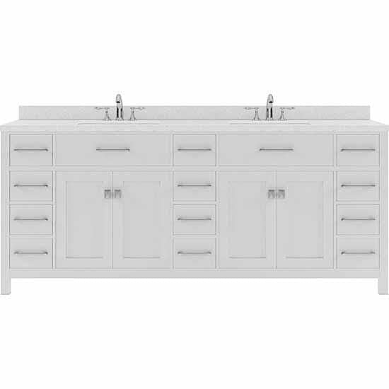 Virtu USA Caroline Parkway 78" Double Sink Dazzle White Quartz Top Vanity