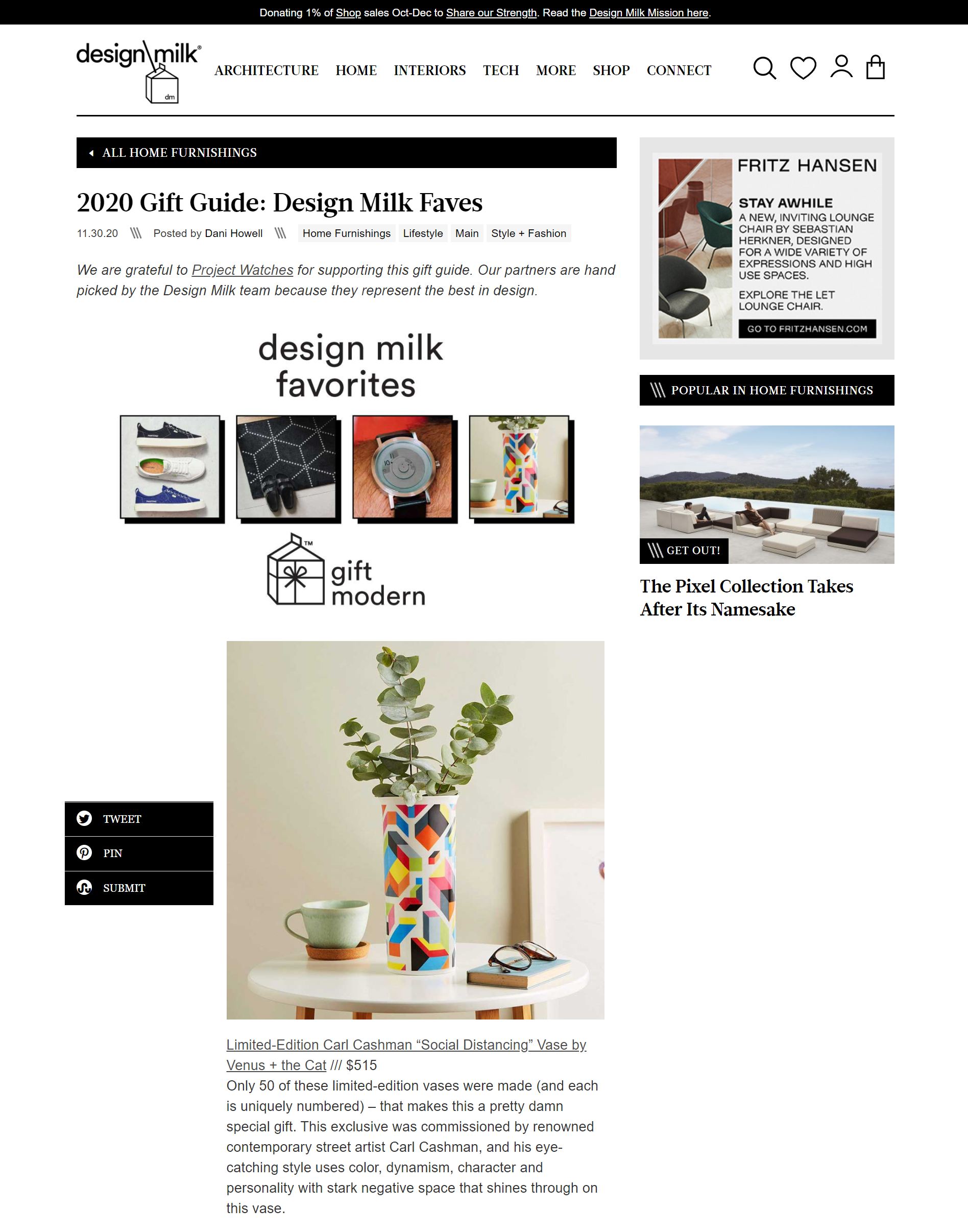 2020 Gift Guide: Design Milk Favourite Venus & the Cat