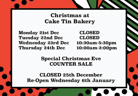 Cake Tin Bakery Christmas Opening Times