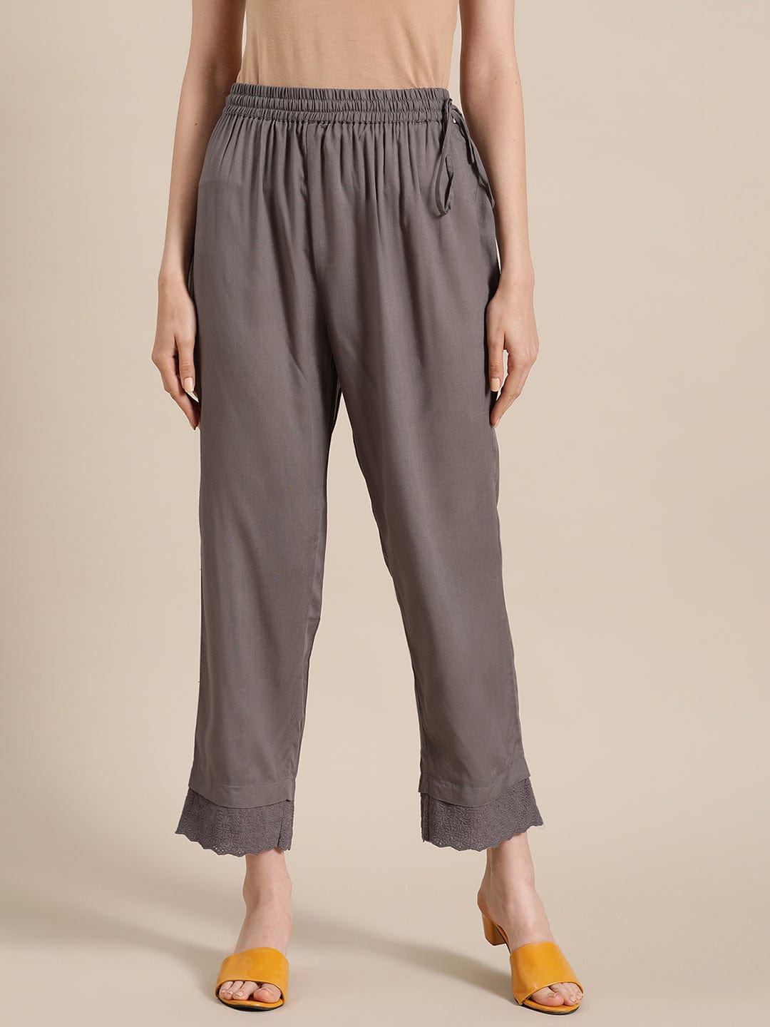 Robell Marie Cropped Trousers Silver Grey  Free Shipping  Style Boutique  NI