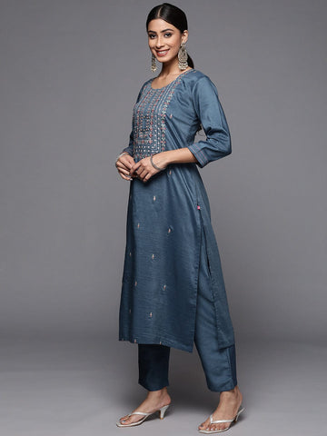 Trendy Round Neck designer Cotton Kurta With Bottom – Joshindia