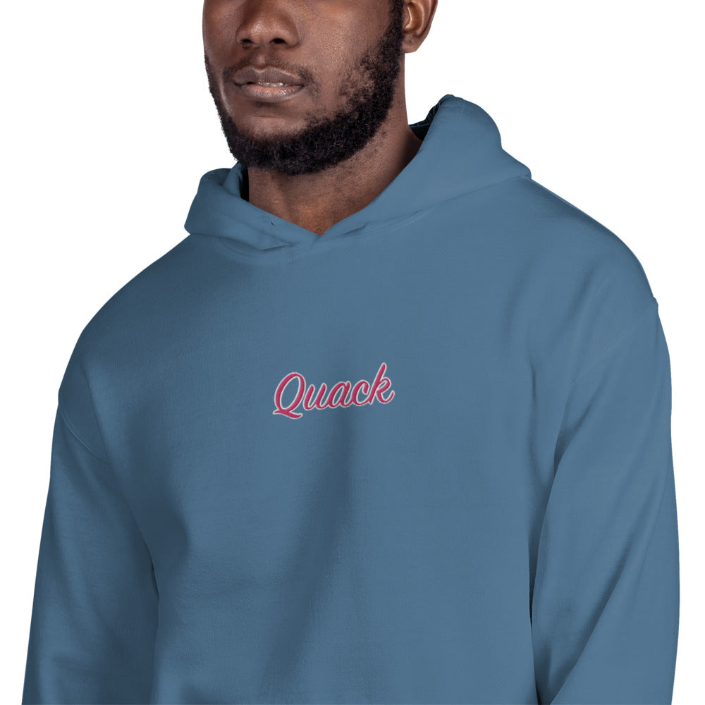 Download Quack Embroidered Hoodie Quack Apparel PSD Mockup Templates